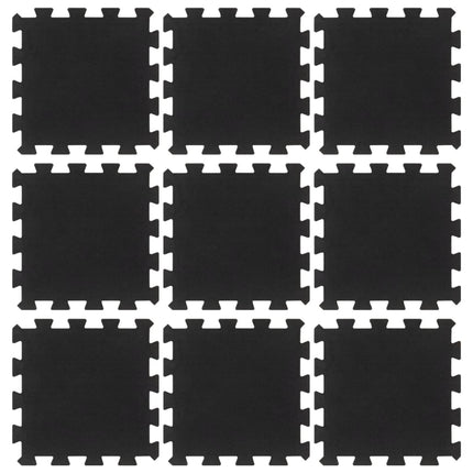 Rubbertegels 9 St 16 Mm 30X30 Cm Zwart