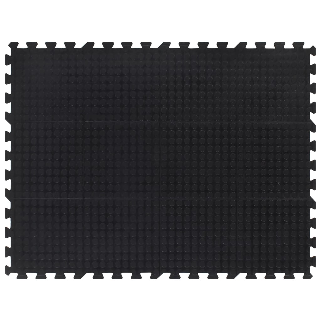 Rubbertegel 12 mm 90x120 cm, zwart