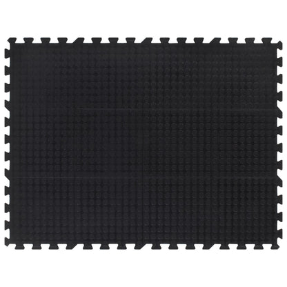Rubbertegel 12 mm 90x120 cm, zwart