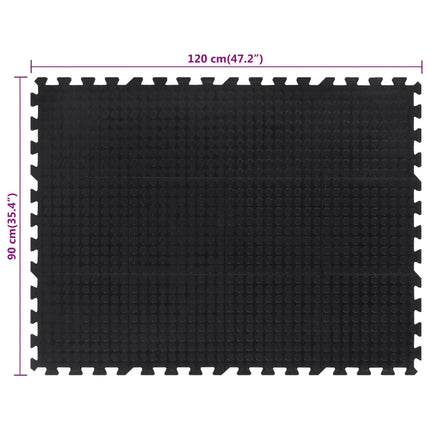 Rubbertegel 12 Mm 90X120 Cm Zwart