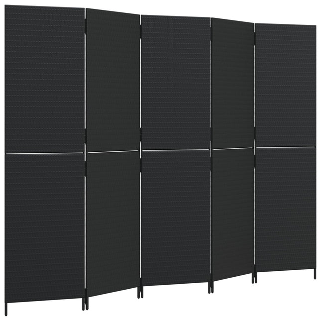 Kamerscherm 5 Panelen Poly Rattan