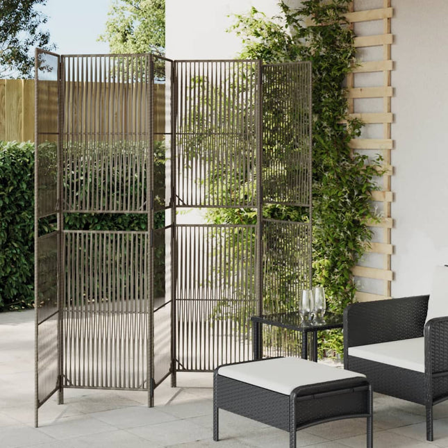 Kamerscherm 5 Panelen Poly Rattan