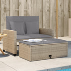 Beige en grijs / rattan