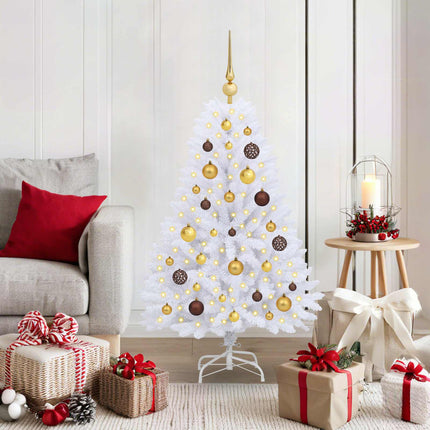 Kunstkerstboom 120 Cm 150 Led's Warmwit Pvc En Staal
