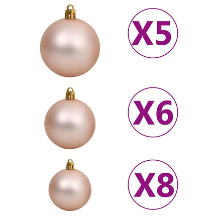 Kunstkerstboom Met Scharnieren 150 Led En Kerstballen 120 Cm