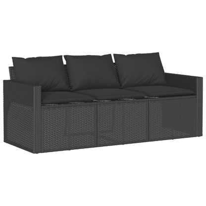 Tuinbank 3-Zits Met Kussens Poly Rattan