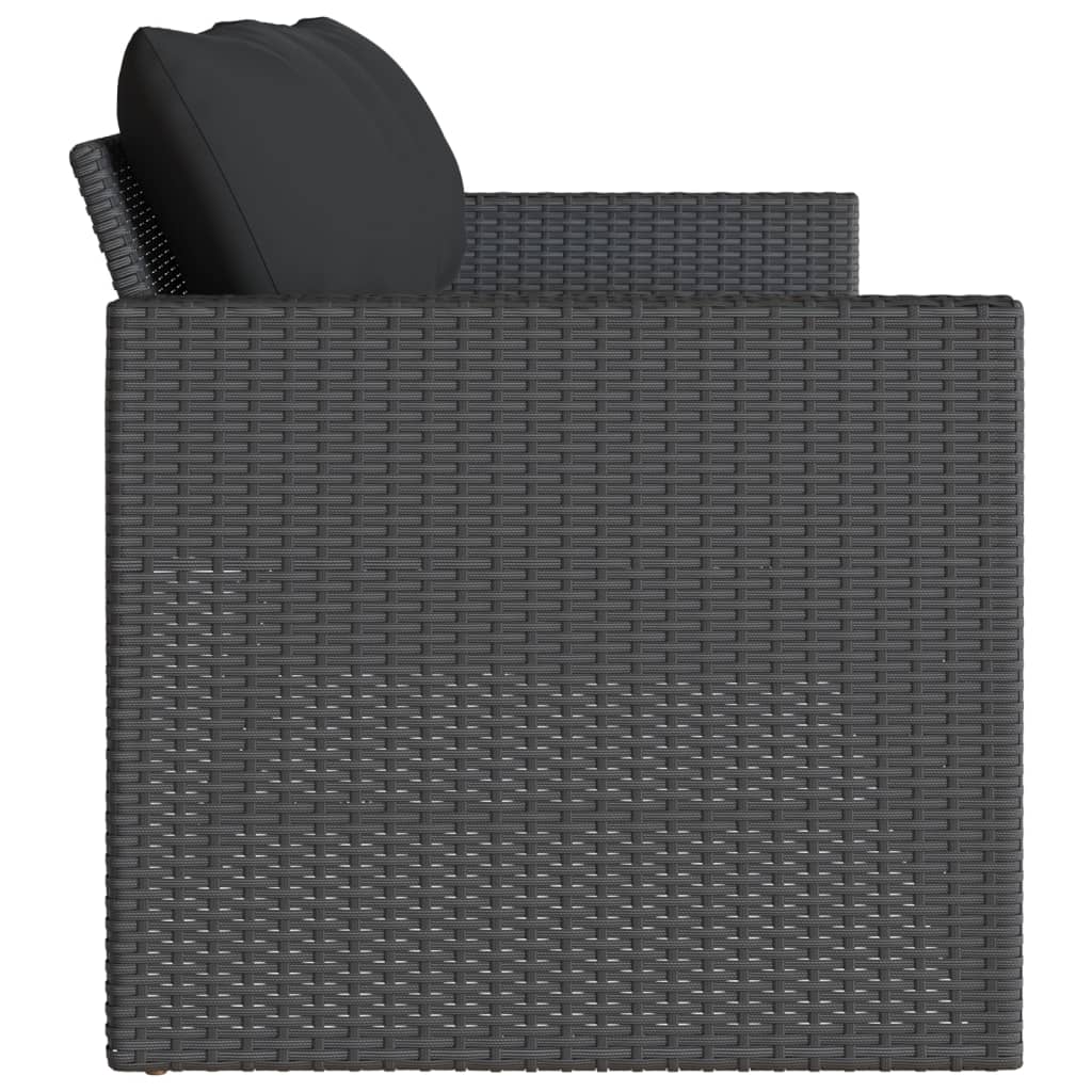 Tuinbank 3-Zits Met Kussens Poly Rattan