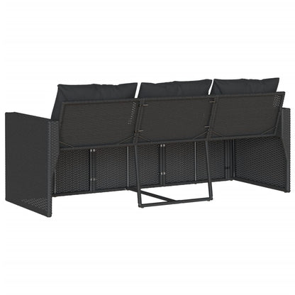 Tuinbank 3-Zits Met Kussens Poly Rattan