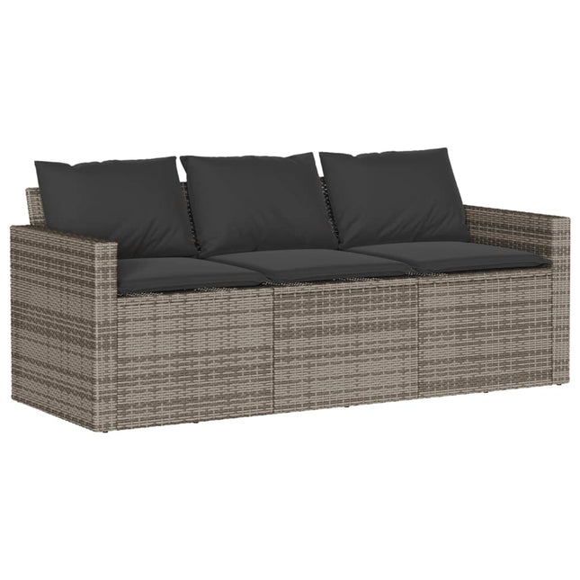 Tuinbank 3-Zits Met Kussens Poly Rattan