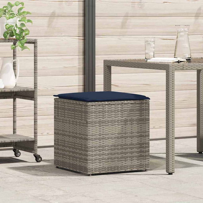 Kussenbox Met Opslag Zwart 50 X 50 X 50 Cm Poly Rattan