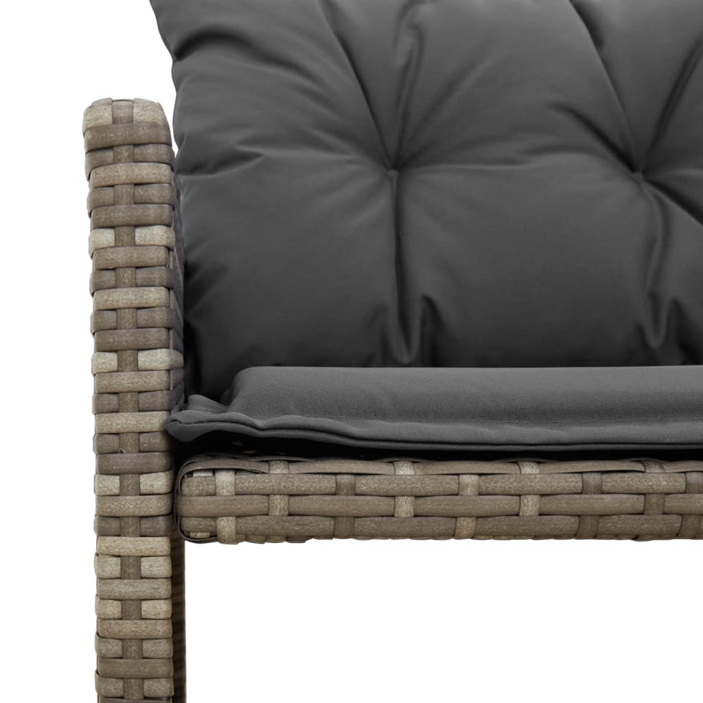 Tuinbank Met Tafel En Kussens L-Vormig Poly Rattan