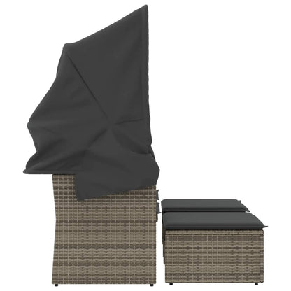 Tuinbank 2-Zits En Voetenbanken Poly Rattan