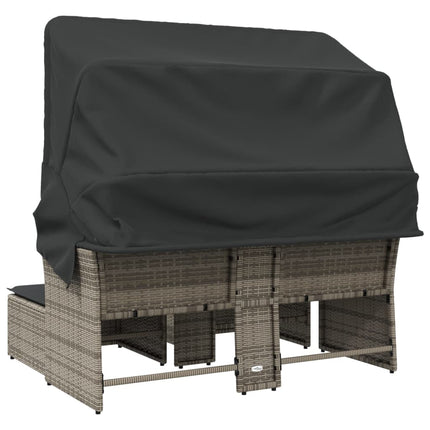 Tuinbank 2-Zits En Voetenbanken Poly Rattan