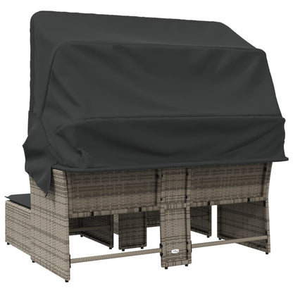 Tuinbank 2-Zits En Voetenbanken Poly Rattan