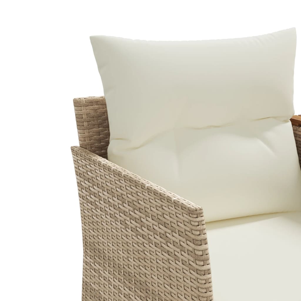 Tuinbank 2-Zits Met Voetenbanken Poly Rattan