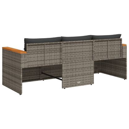 Tuinbank 3-Zits Met Kussens Poly Rattan