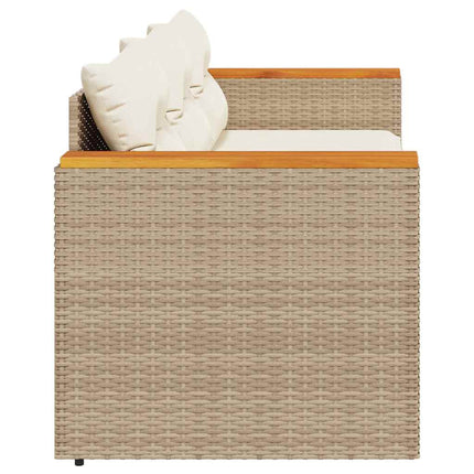 Tuinbank 3-Zits Met Kussens Poly Rattan