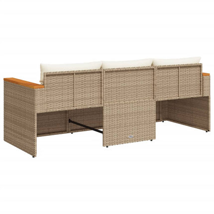 Tuinbank 3-Zits Met Kussens Poly Rattan