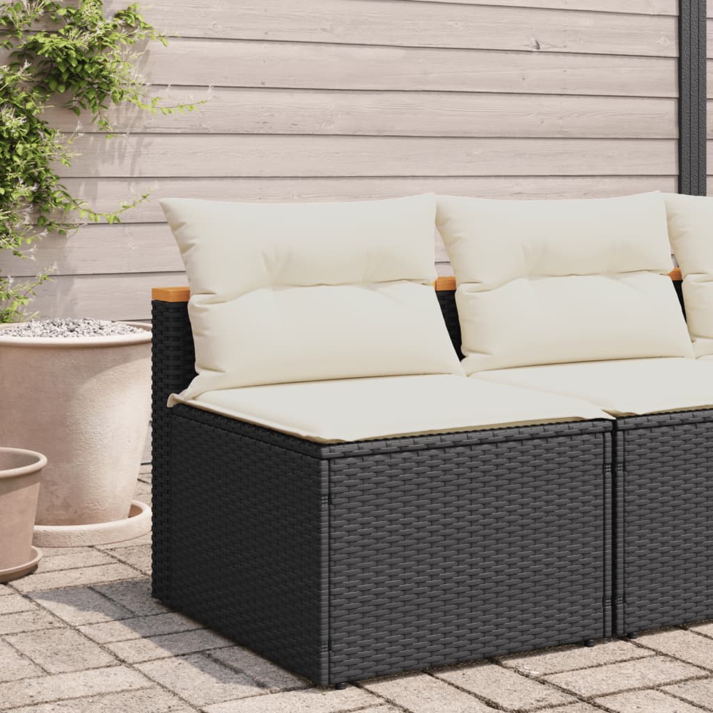 Tuinbanken 2 St Zonder Armleuning Met Kussens Poly Rattan
