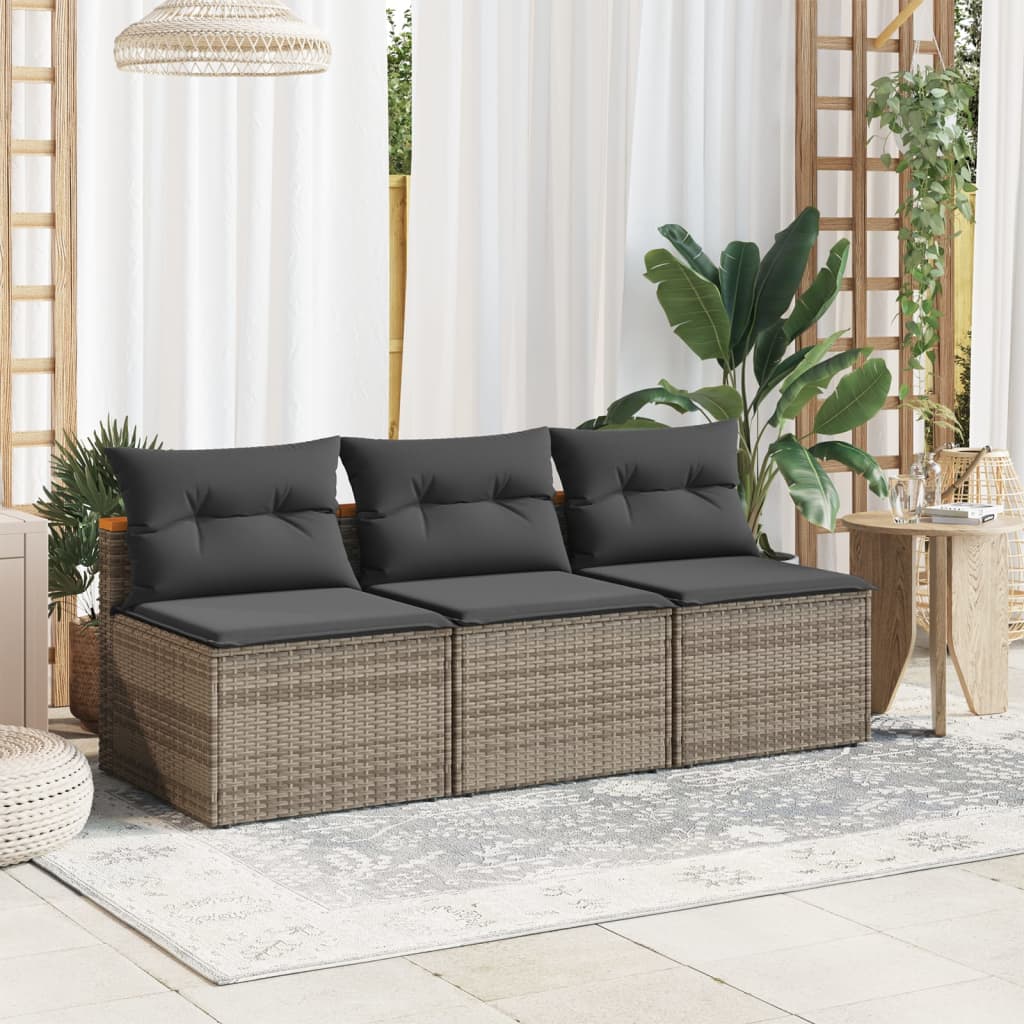 Tuinbanken 2 St Zonder Armleuning Met Kussens Poly Rattan