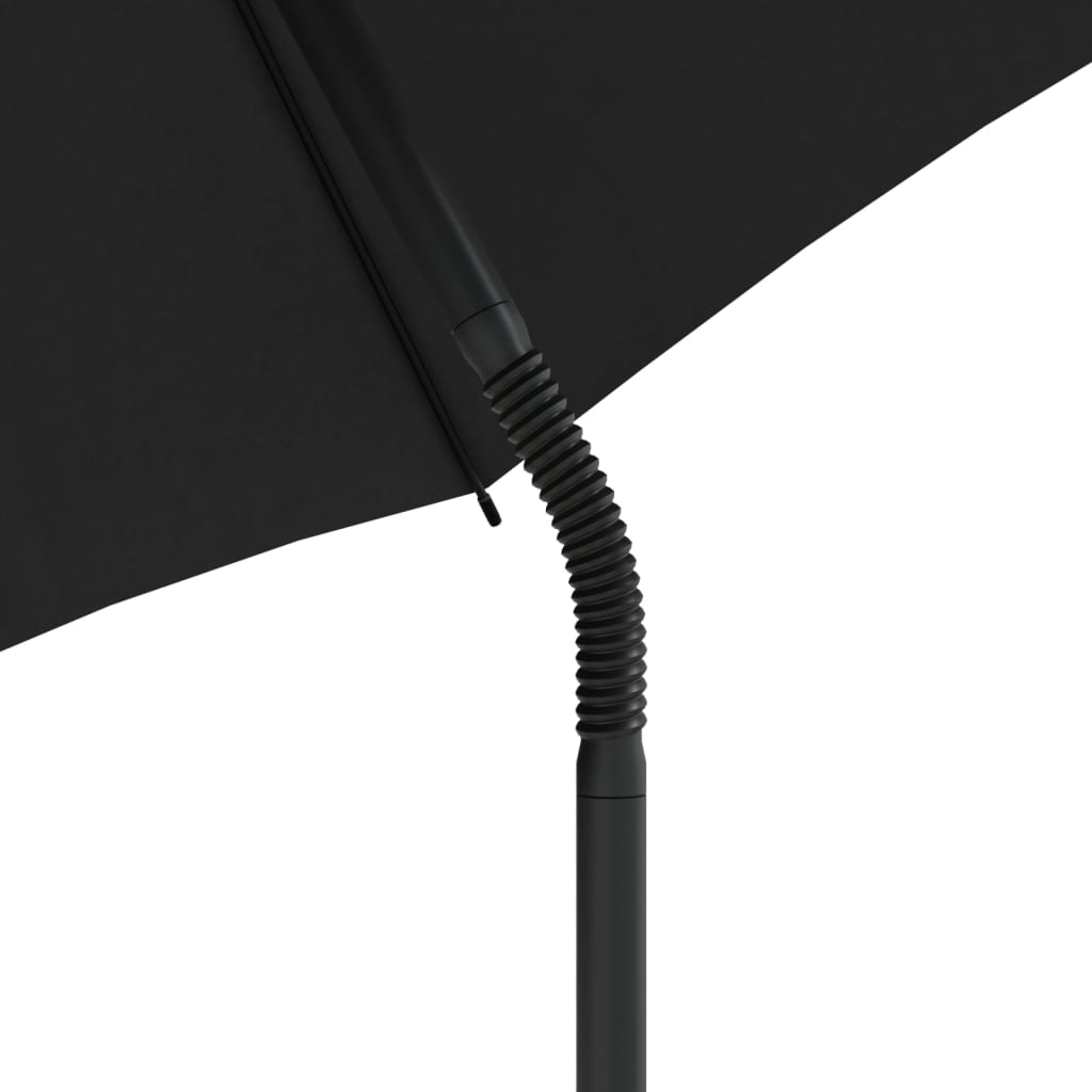 Tuinbank 2-Zits Met Parasol En Voetenbanken Poly Rattan