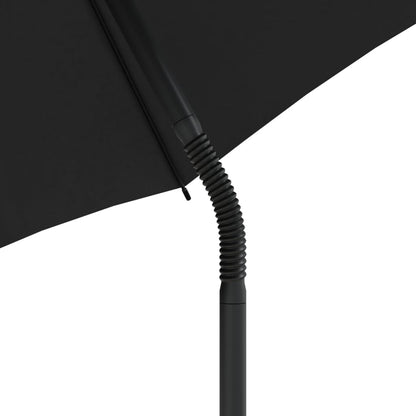 Tuinbank 2-Zits Met Parasol En Voetenbanken Poly Rattan