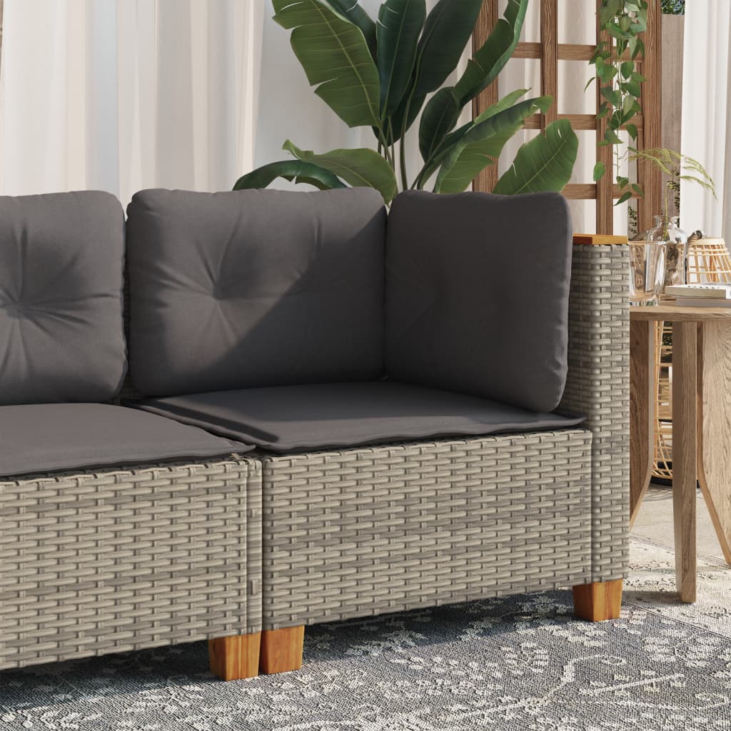 Tuinhoekbank Met Kussens Poly Rattan