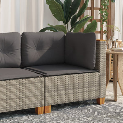 Tuinhoekbank Met Kussens Poly Rattan