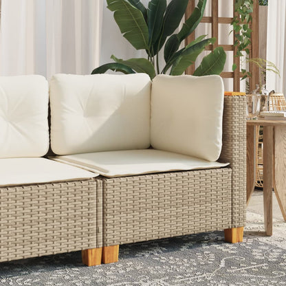 Tuinhoekbank Met Kussens Poly Rattan