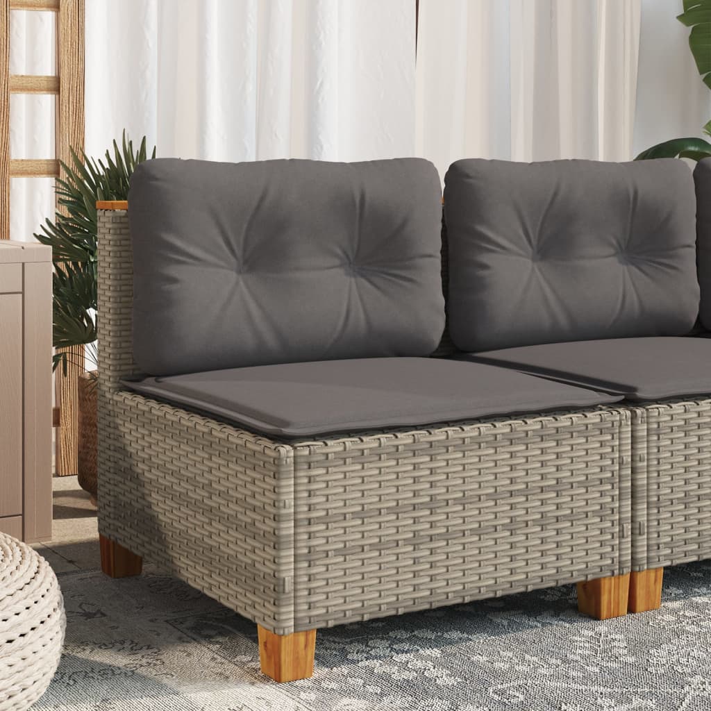 Tuinbank Zonder Armleuning Met Kussens Poly Rattan