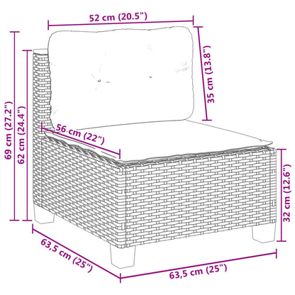Tuinbank Zonder Armleuning Met Kussens Poly Rattan