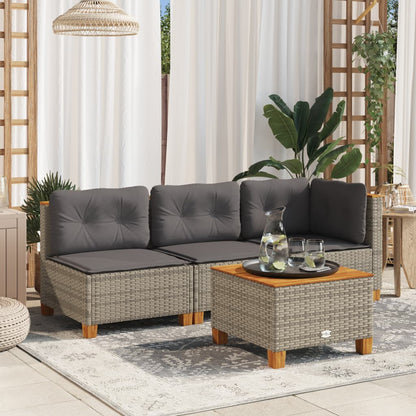 Tuinbank Zonder Armleuning Met Kussens Poly Rattan