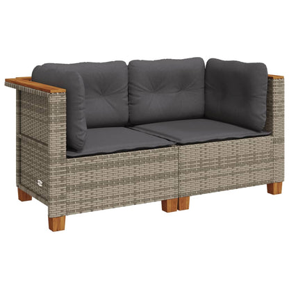 Tuinhoekbanken 2 St Met Kussens Poly Rattan