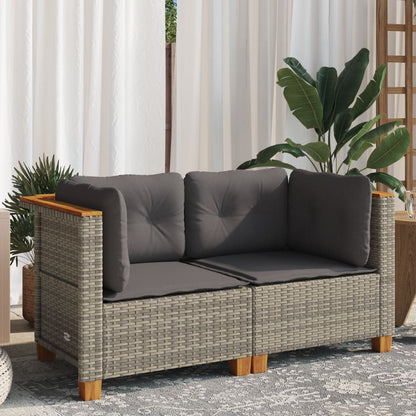Tuinhoekbanken 2 St Met Kussens Poly Rattan
