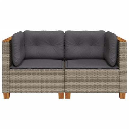 Tuinhoekbanken 2 St Met Kussens Poly Rattan