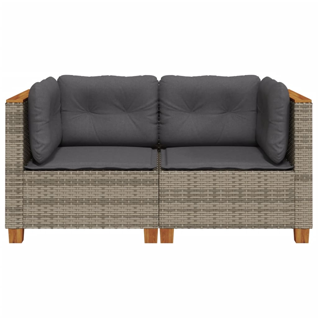 Tuinhoekbanken 2 St Met Kussens Poly Rattan