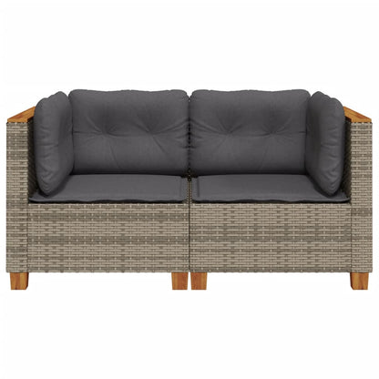 Tuinhoekbanken 2 St Met Kussens Poly Rattan