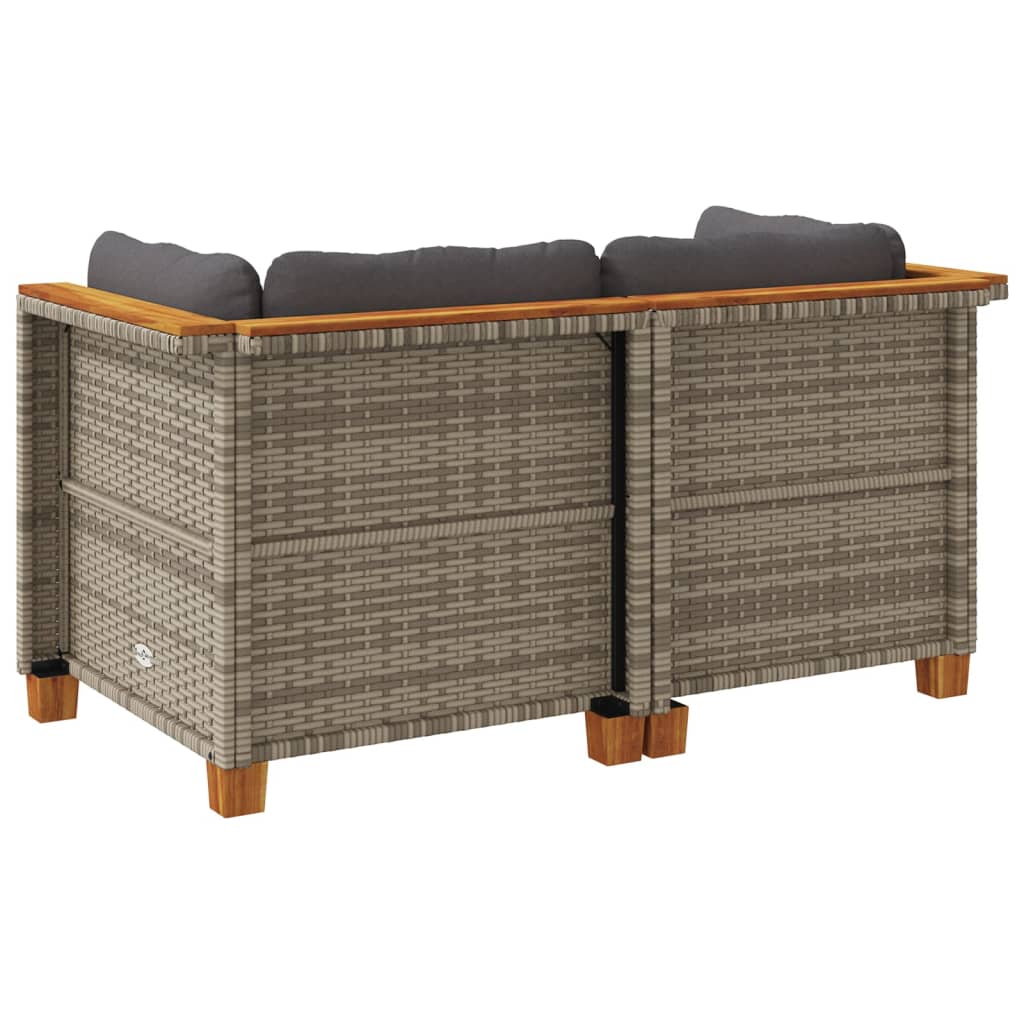 Tuinhoekbanken 2 St Met Kussens Poly Rattan