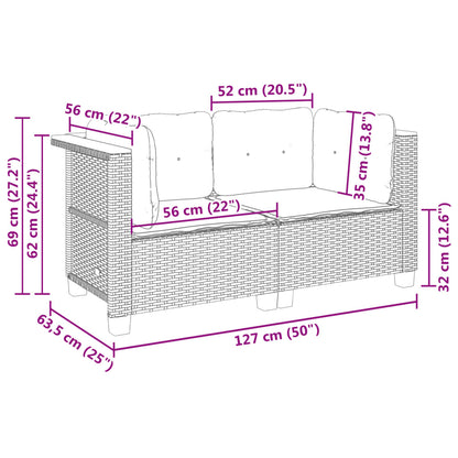 Tuinhoekbanken 2 St Met Kussens Poly Rattan