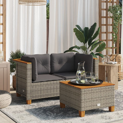 Tuinhoekbanken 2 St Met Kussens Poly Rattan