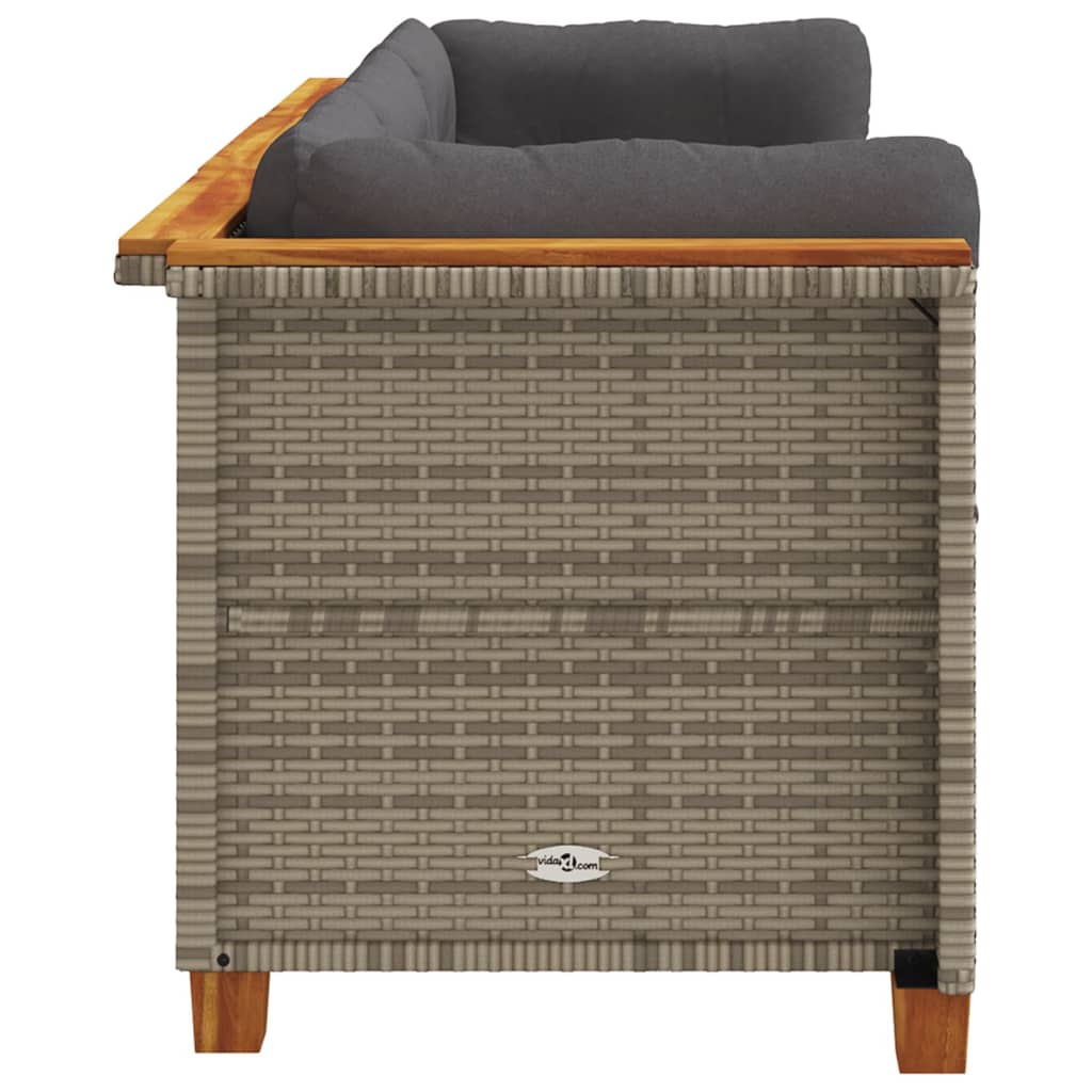 Tuinbank 3-Zits Met Kussens Poly Rattan