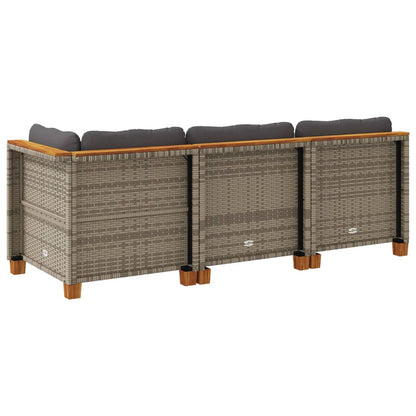 Tuinbank 3-Zits Met Kussens Poly Rattan