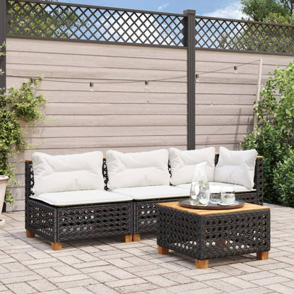 Tuinhoekbank Met Kussens Poly Rattan