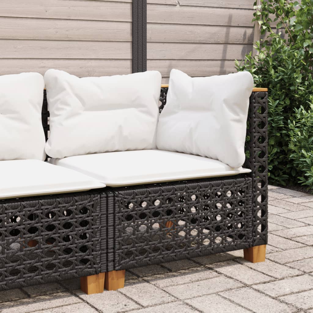Tuinhoekbank Met Kussens Poly Rattan