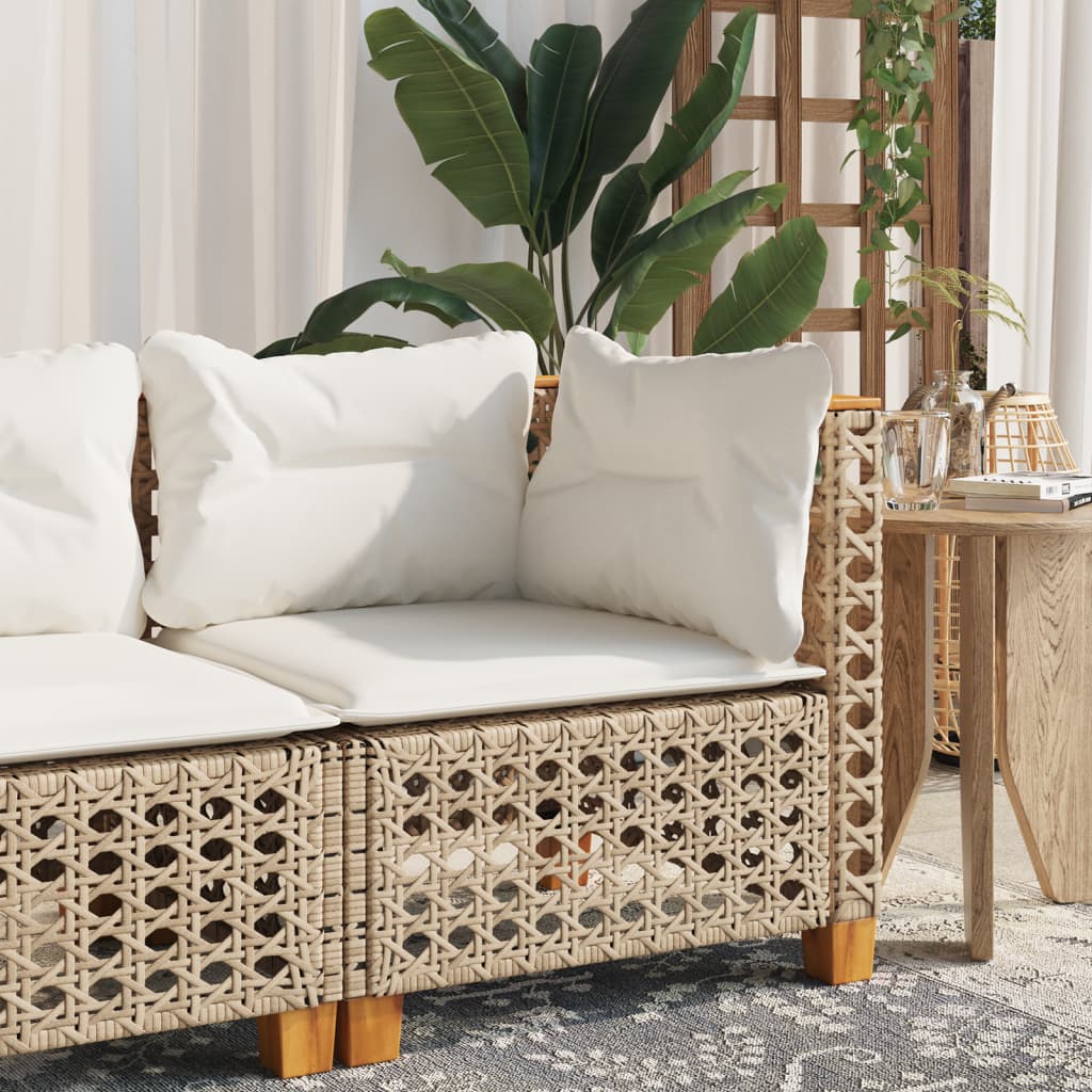 Tuinhoekbank Met Kussens Poly Rattan
