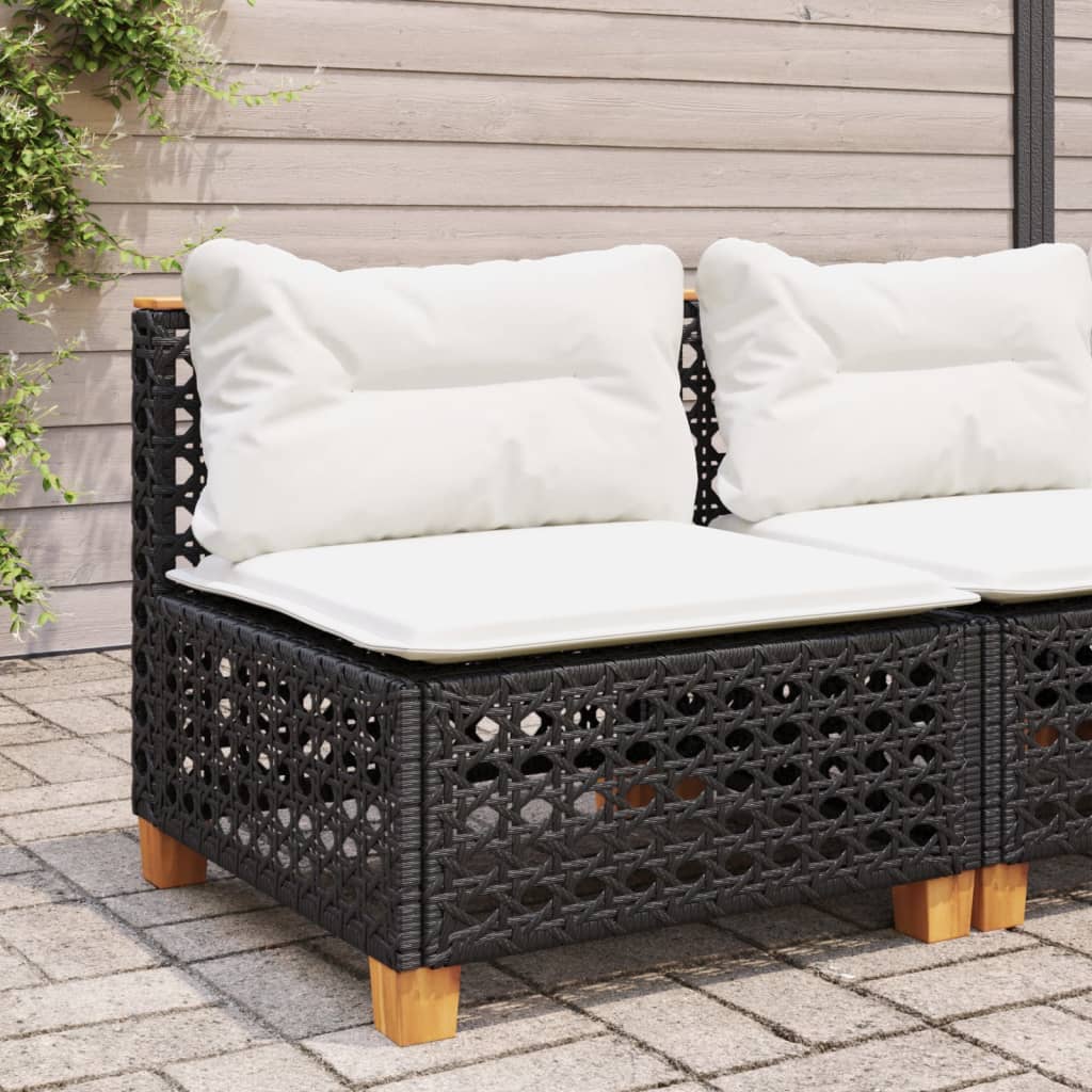 Tuinbank Zonder Armleuning Met Kussens Poly Rattan