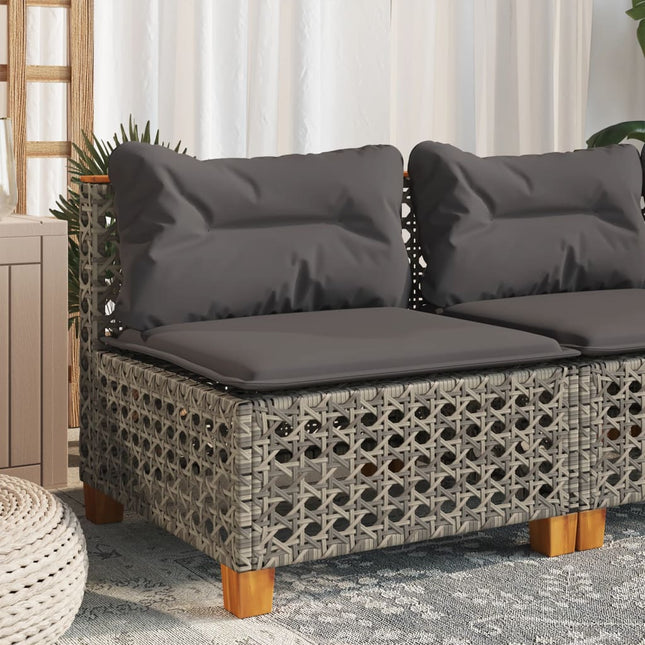 Tuinbank Zonder Armleuning Met Kussens Poly Rattan