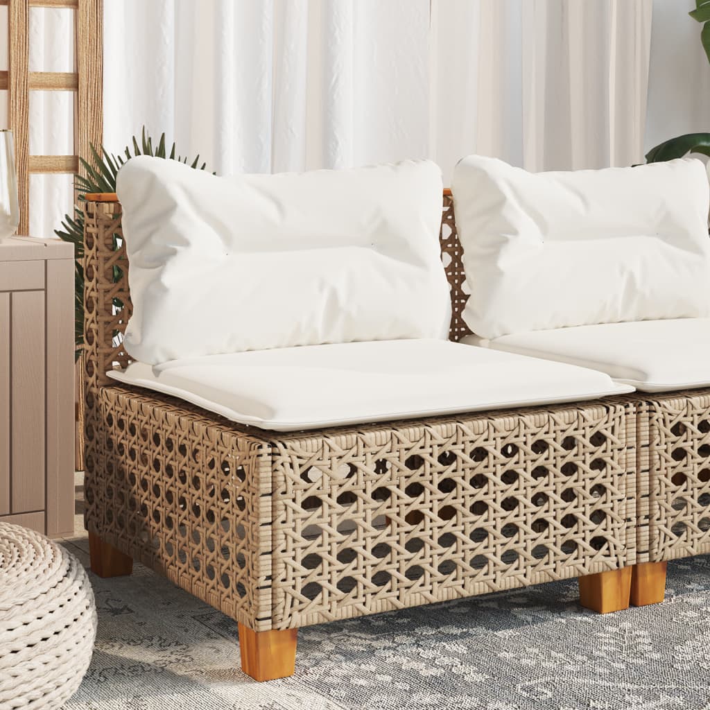Tuinbank Zonder Armleuning Met Kussens Poly Rattan