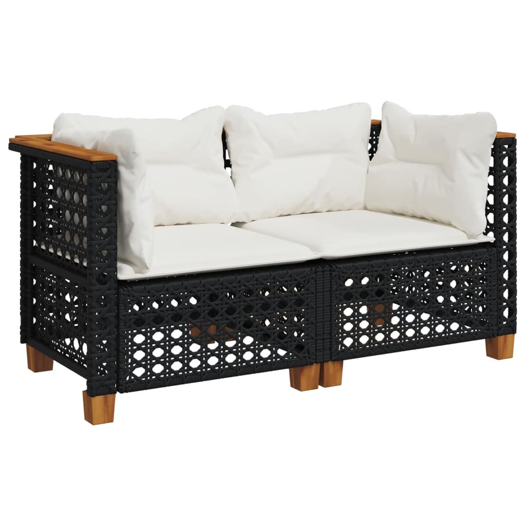 Tuinhoekbanken Met Kussens 2 St Poly Rattan