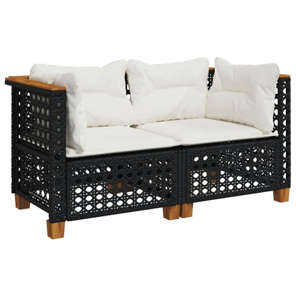 Tuinhoekbanken Met Kussens 2 St Poly Rattan
